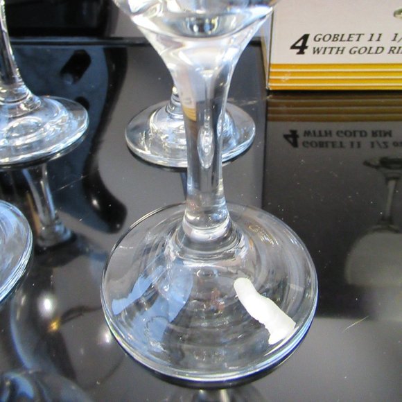 4 Wine Glasses Water Goblet with Gold Rim in Original Box Ancam Pasabahce Turkey - Picture 7 of 14